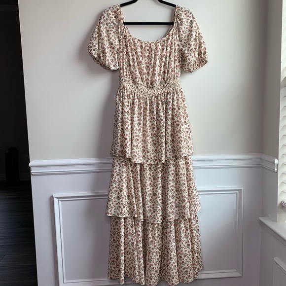 Gal meets glam Anthropologie tiered ruffle dress 2 - Picture 3 of 8